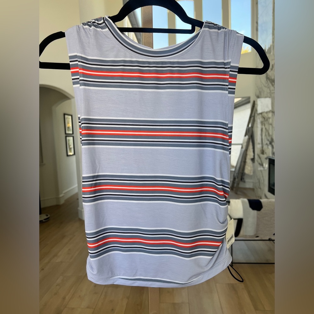 Free People Movement Sport Mode Print Muscle Top – Wave Stripe Steel Combo
